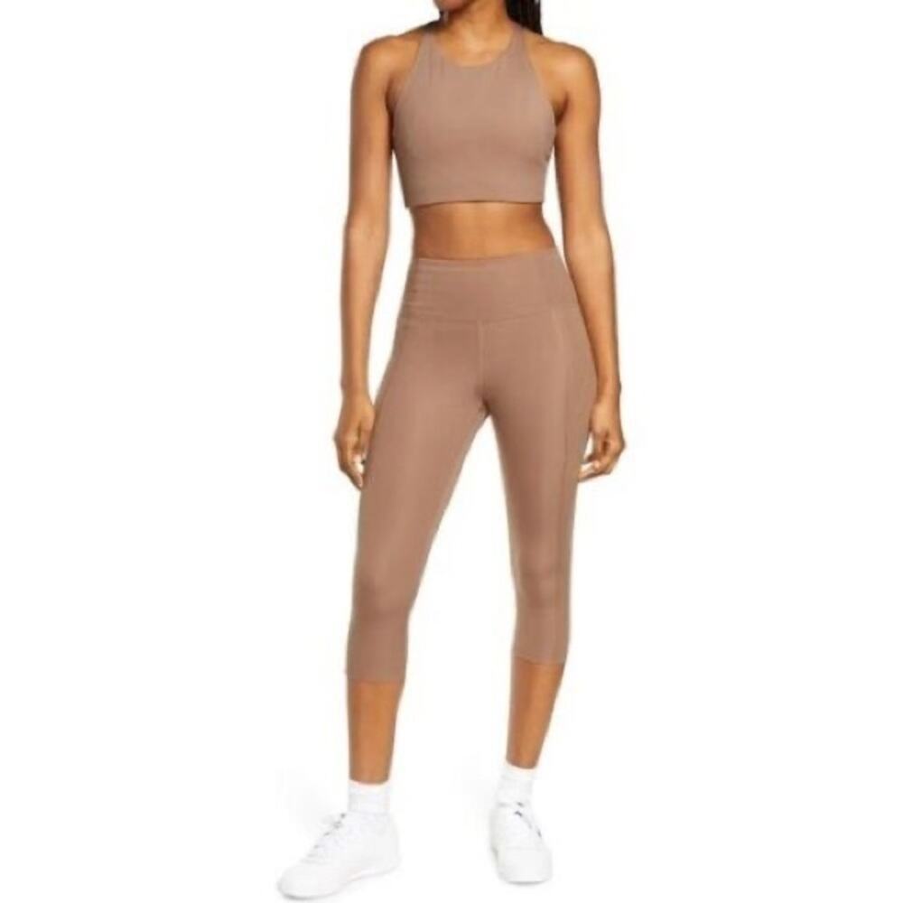 Girlfriend Collective Tan Nude Cropped Anke Leggings
